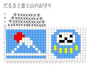 だるまと富士山のお守りの編み図