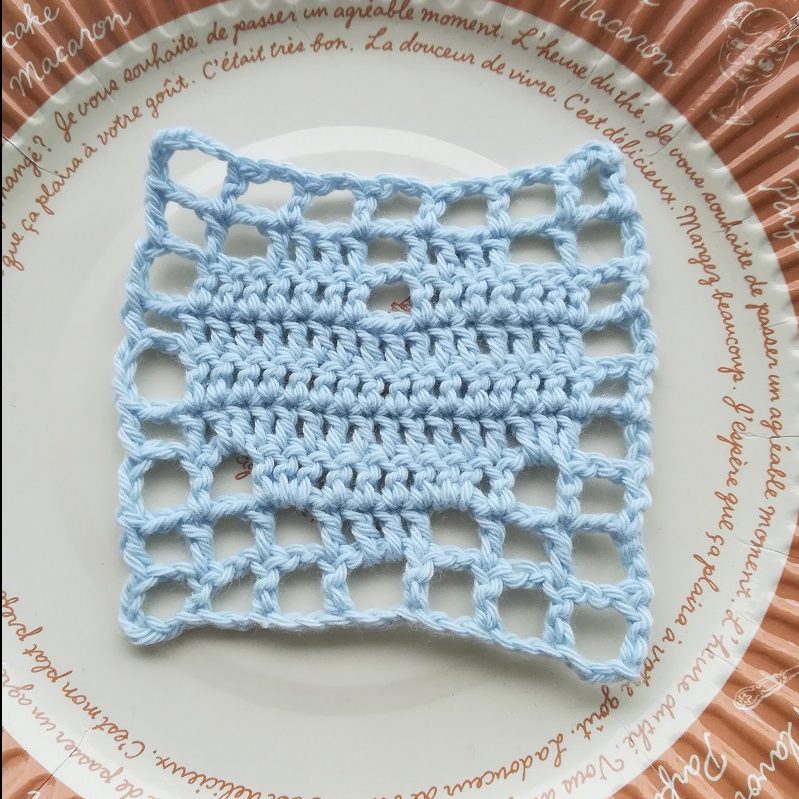 かぎ針編みの模様 その３ ー方眼編みの編み方 手仕事好きの徒然ブログ