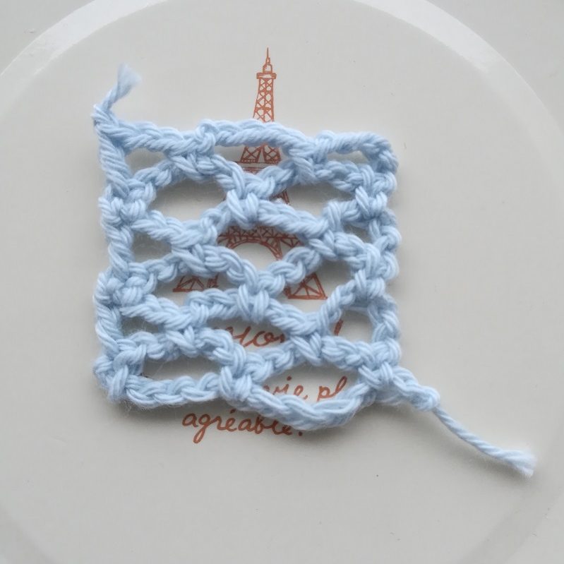 かぎ針編みの模様 その2 ーネット編みの編み方 手仕事好きの徒然ブログ