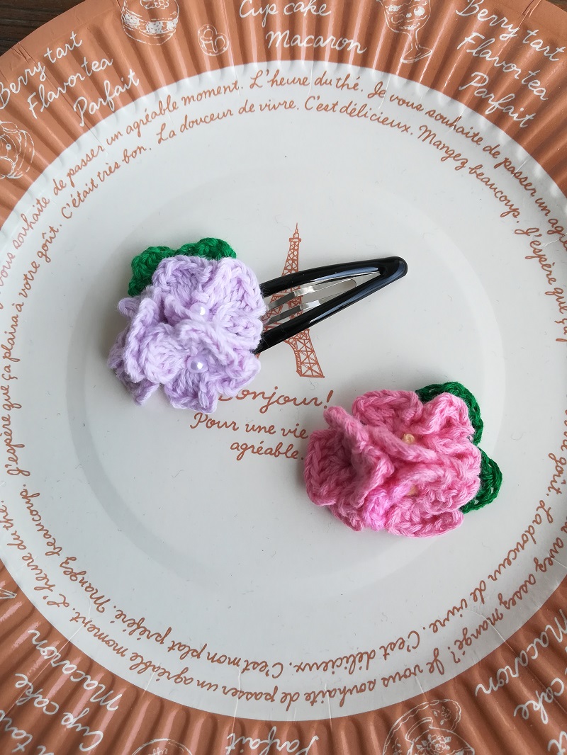 刺繍糸でかぎ針編み あじさいの花のモチーフ の編み方 手仕事好きの徒然ブログ