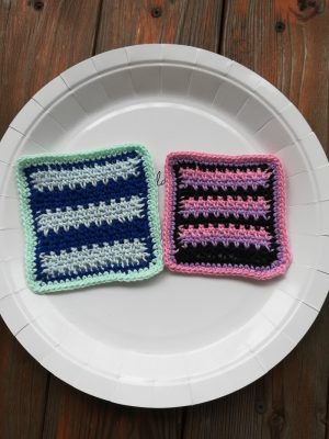 刺繍糸でかぎ針編み「よね編みのコースター」の編み方