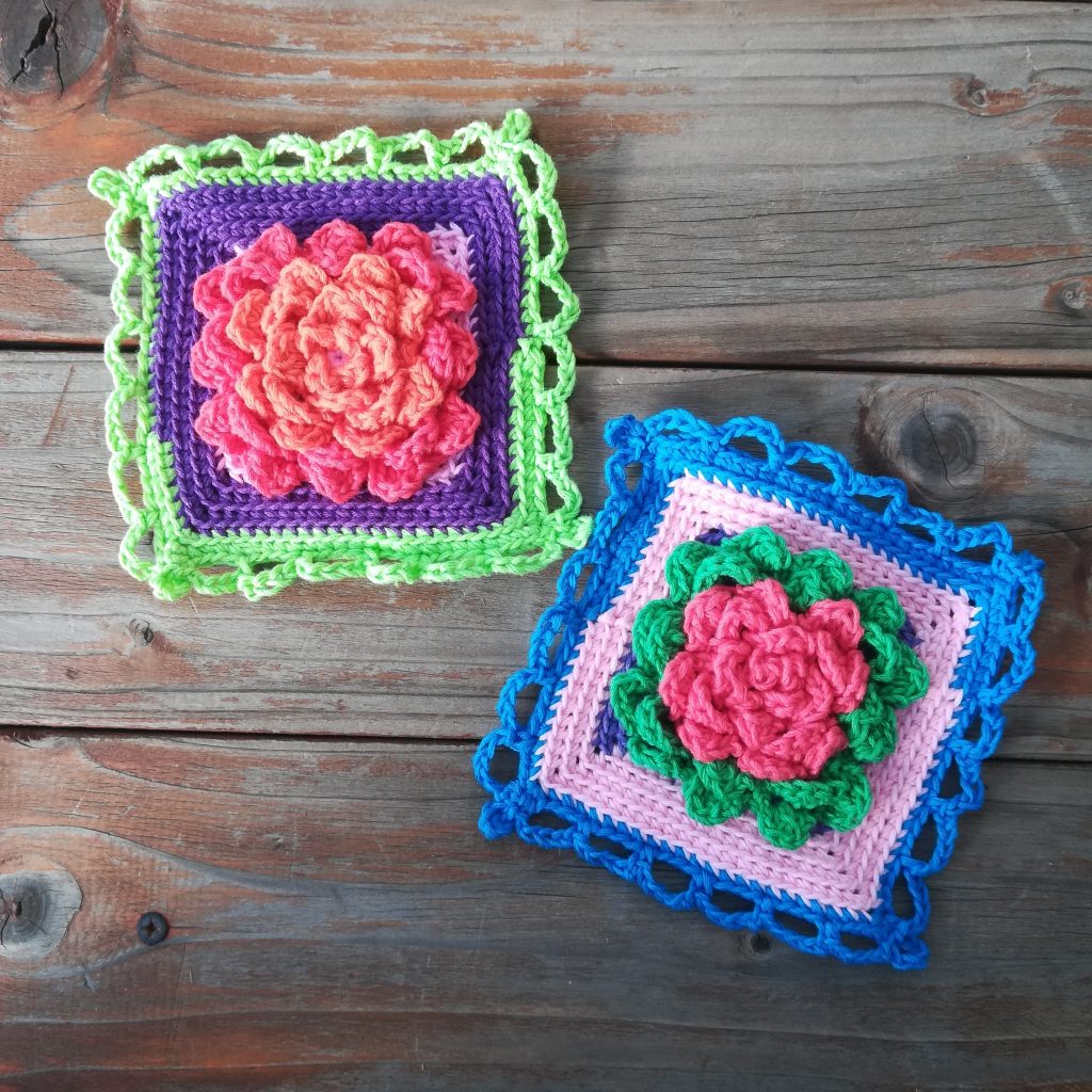 かぎ針編み「立体的なお花のモチーフ」編み図と編み方